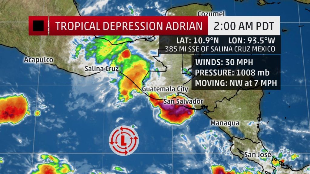 Adrian Weakens To Tropical Depression In East Pacific; Not Expected To ...