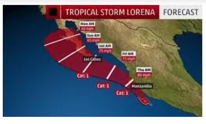 Tropical Storm Lorena is now a category one hurricane heading towards ...