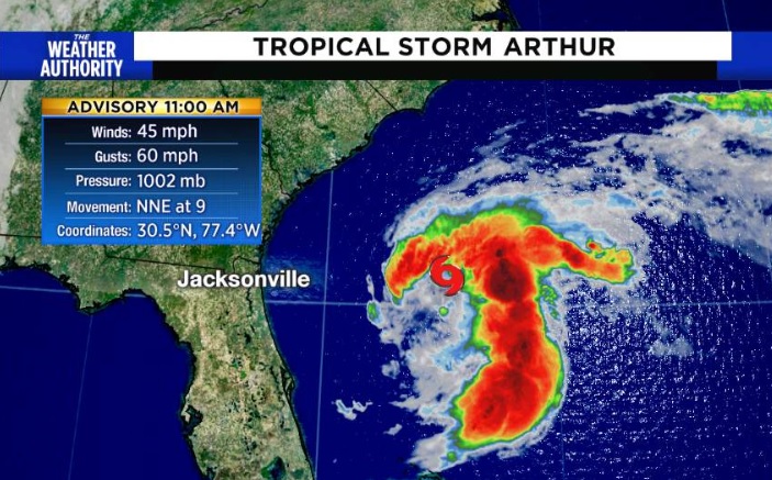 Tropical Storm Arthur Is The First Named Storm Of The Season In The Atlantic The Yucatan Times 2129