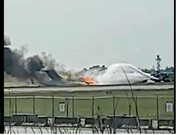 Dominican Republic airliner catches fire on the Miami International ...
